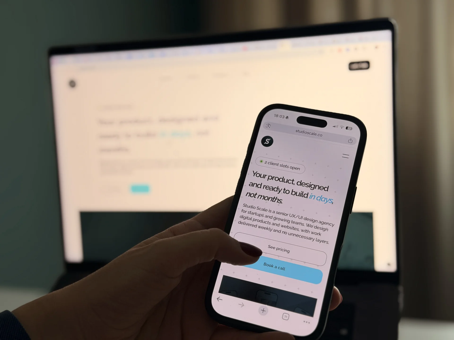 Custom website on a laptop and phone