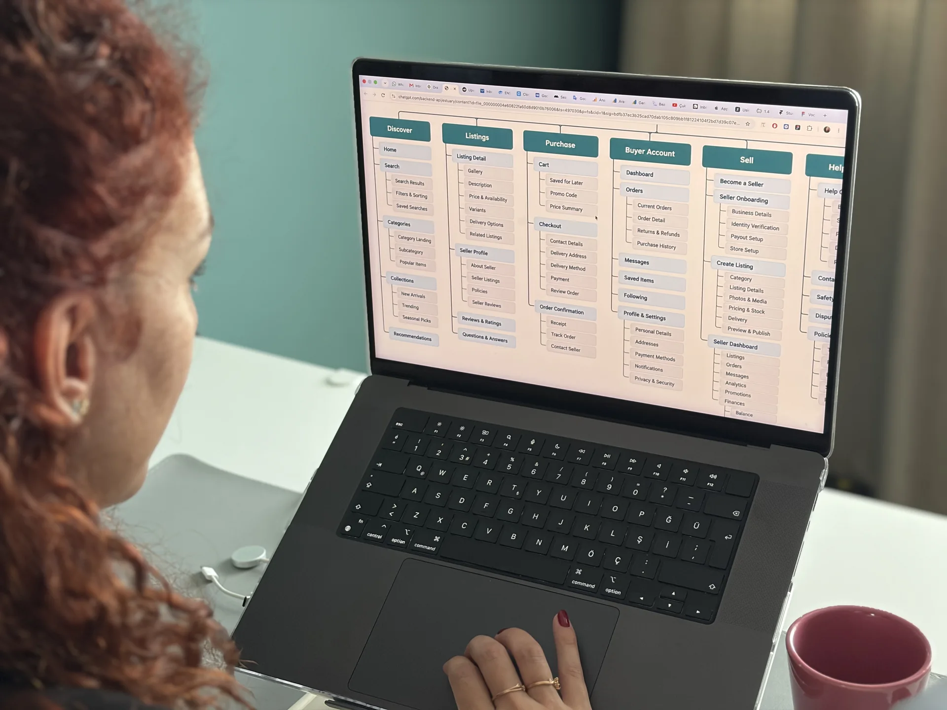 Product roadmap board on a laptop