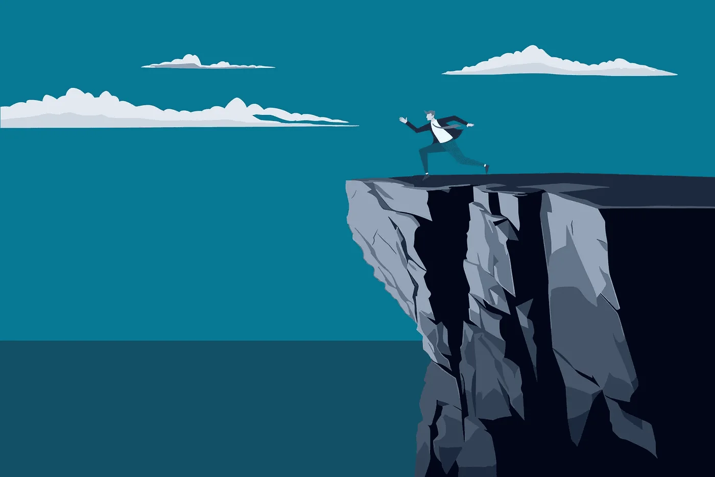 Person standing on a cliff