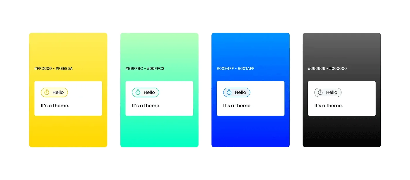 Four pre-designed gradient theme options