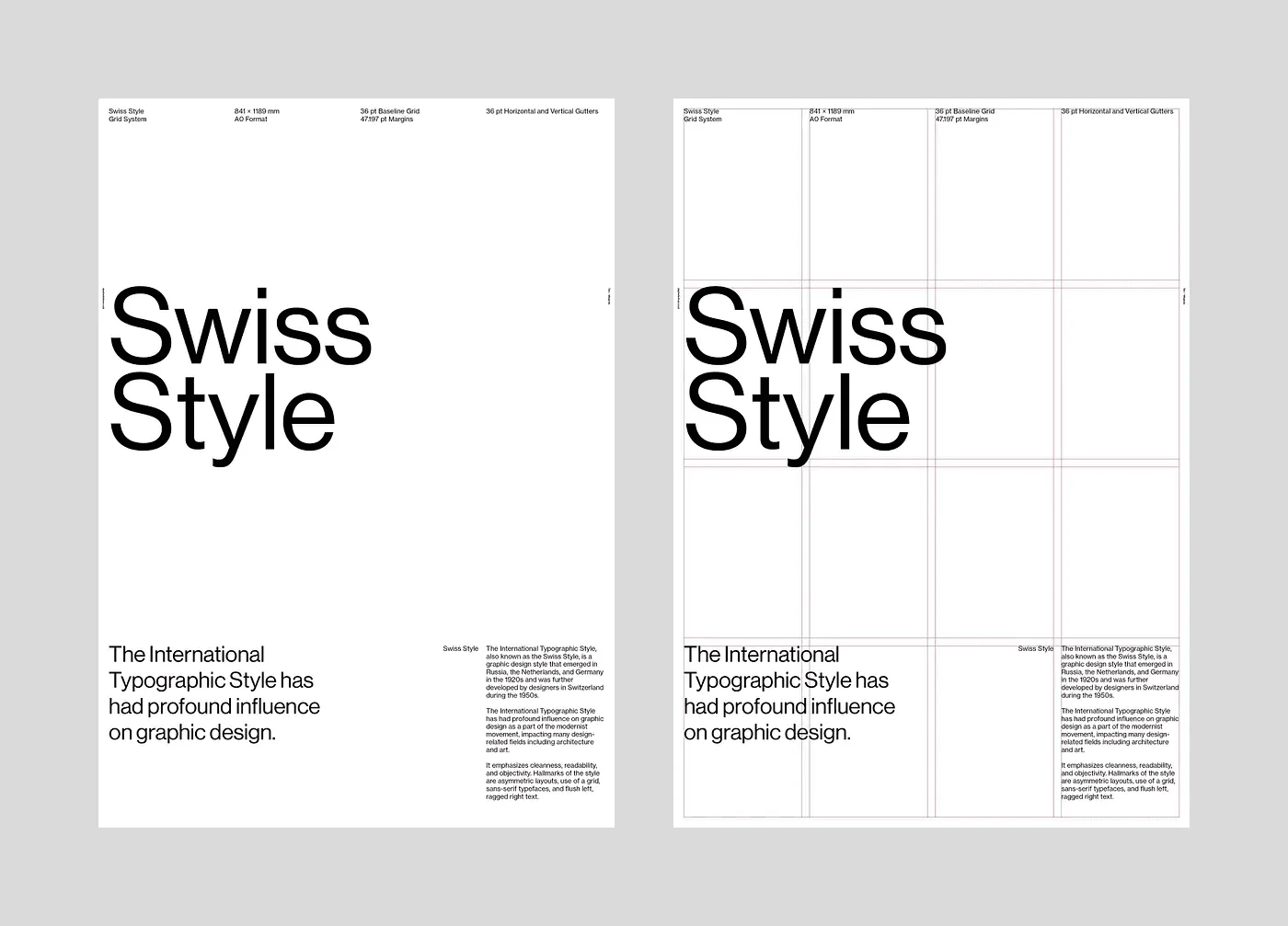 Swiss-style poster layouts