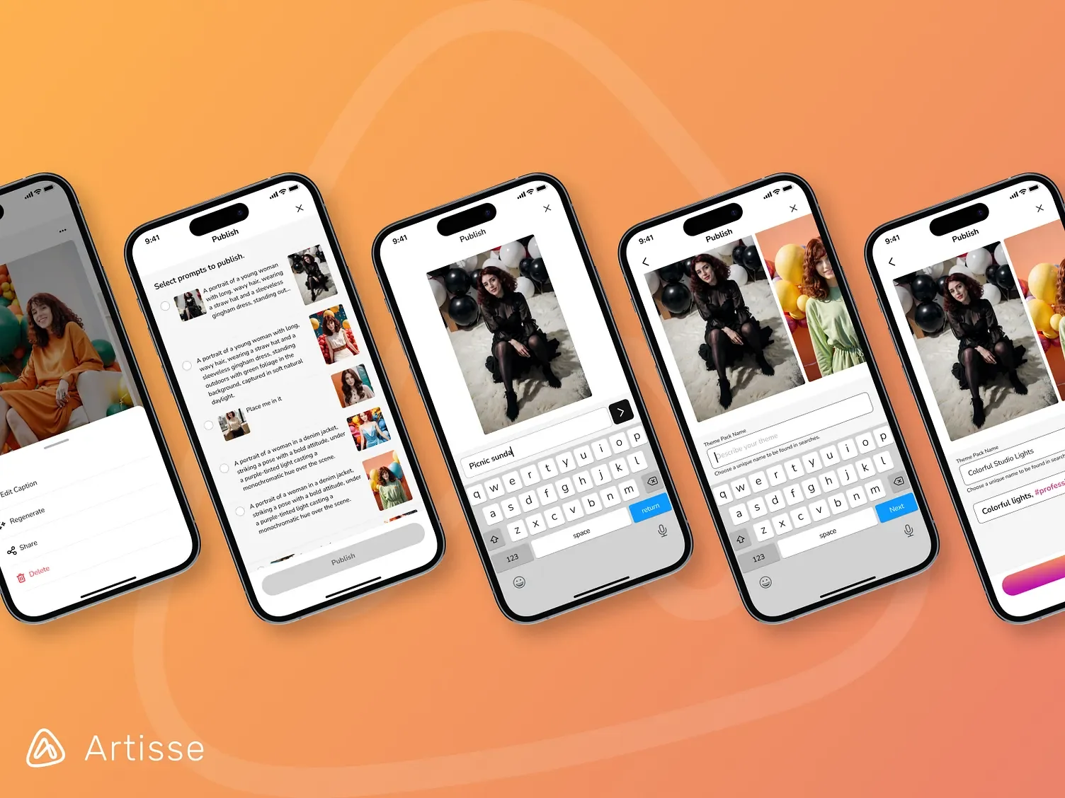 Publish screens for sharing prompts and photos with the community