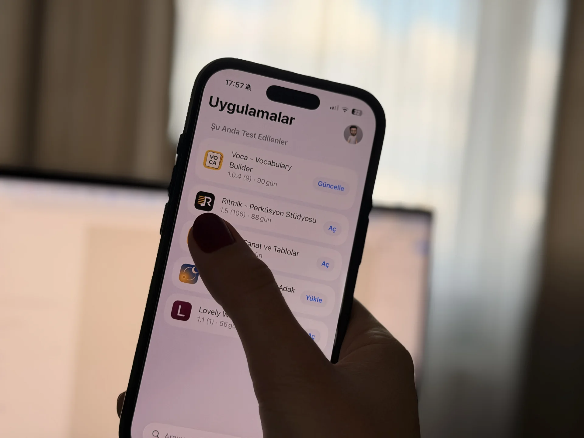 Person using a validation app on a phone